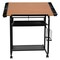 Emma and Oliver Adjustable Drawing and Drafting Table with Black Frame and Dual Wheel Casters